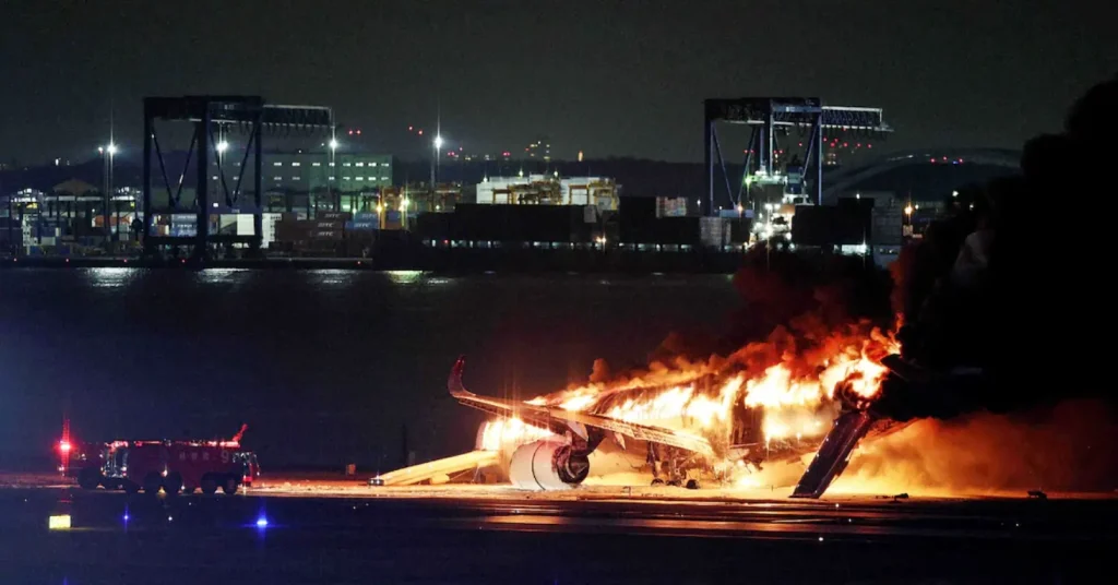 Japan Airlines plane became a furnace